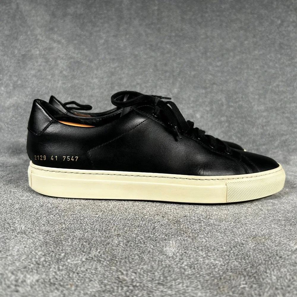 Common Projects Sneakers Achilles Low Black Leather Mens 8 EU 41 2129 7547